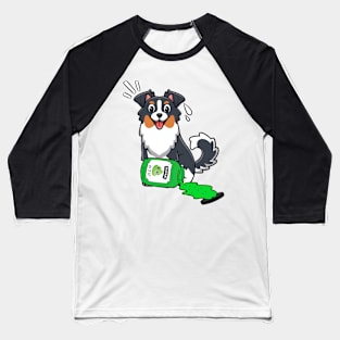 Funny collie Dog Spilled Wasabi Sauce Baseball T-Shirt